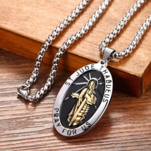 JEWELRYWE Collier JewelryWe pour homme, chaîne en acier inoxydable avec pendentif, nœud celtique irlandais, nœud celtique irlandais Triquetra, argent