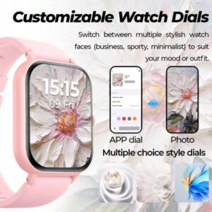 NOUVEAU! Montre connectée colorée pour hommes et femmes, écran large HD 2,01 pouces, mode multi-sport, haute résolution, réponse d'appel, réception de messages, contrôle de la musique, recherche de téléphone, podomètre, rappel, cadeau de la Fête des Mères
