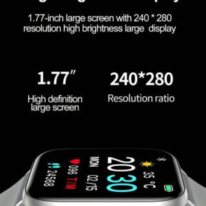 Montre connectée H9PLUS 190mAh avec fonction d'appel, surveillance de la fréquence cardiaque, de la tension artérielle, de l'oxygène dans le sang et rappel d'informations sur la santé