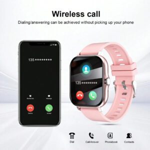 Montre connectée sport haute définition tactile de 4,65 cm, montre pour hommes, appel sans fil, rappel de message, rappel d'alarme, plusieurs modes sport, photographie à distance, lecture de musique, montre connectée multifonction, compatible avec les smartphones Android et iOS