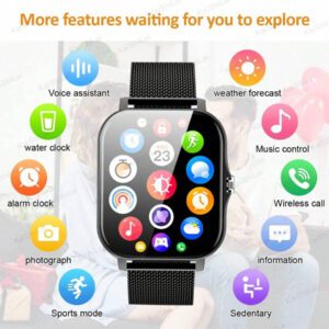 Montre connectée sport haute définition tactile de 4,65 cm, montre pour hommes, appel sans fil, rappel de message, rappel d'alarme, plusieurs modes sport, photographie à distance, lecture de musique, montre connectée multifonction, compatible avec les smartphones Android et iOS