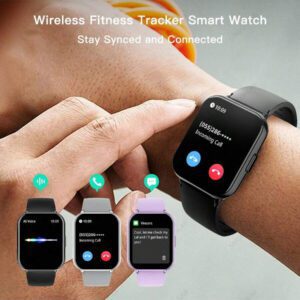 Montre connectée pour femmes, écran tactile plein 1,83", rappel d'appel, plus de 100 modes sportifs, résistance à l'eau 10 m, batterie 280 mAh. Nouvelle montre connectée pour femmes permettant de passer ou de répondre à des appels sans fil, rappel d'informations, cadrans personnalisables. Compatible avec et Android. Cadeau pour femme.