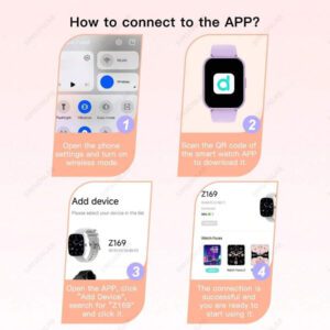 Montre connectée pour femmes, écran tactile plein 1,83", rappel d'appel, plus de 100 modes sportifs, résistance à l'eau 10 m, batterie 280 mAh. Nouvelle montre connectée pour femmes permettant de passer ou de répondre à des appels sans fil, rappel d'informations, cadrans personnalisables. Compatible avec et Android. Cadeau pour femme.