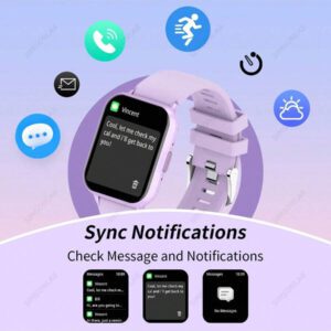Montre connectée pour femmes, écran tactile plein 1,83", rappel d'appel, plus de 100 modes sportifs, résistance à l'eau 10 m, batterie 280 mAh. Nouvelle montre connectée pour femmes permettant de passer ou de répondre à des appels sans fil, rappel d'informations, cadrans personnalisables. Compatible avec et Android. Cadeau pour femme.