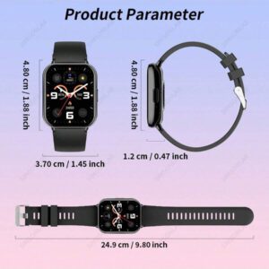 Montre connectée pour femmes, écran tactile plein 1,83", rappel d'appel, plus de 100 modes sportifs, résistance à l'eau 10 m, batterie 280 mAh. Nouvelle montre connectée pour femmes permettant de passer ou de répondre à des appels sans fil, rappel d'informations, cadrans personnalisables. Compatible avec et Android. Cadeau pour femme.