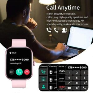 Nouvelle montre connectée en silicone avec écran tactile plein de 2,01 po, tracker de fitness unisexe avec plus de 100 modes d'entraînement, appel sans fil, caméra à distance, contrôle de la musique, horloge, météo - excellent cadeau pour les hommes, les femmes, les amis, les amoureux, la famille