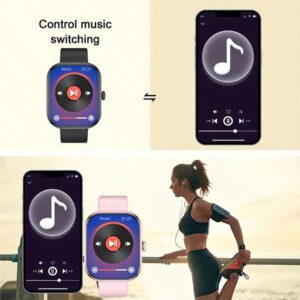 Nouvelle montre connectée en silicone avec écran tactile plein de 2,01 po, tracker de fitness unisexe avec plus de 100 modes d'entraînement, appel sans fil, caméra à distance, contrôle de la musique, horloge, météo - excellent cadeau pour les hommes, les femmes, les amis, les amoureux, la famille