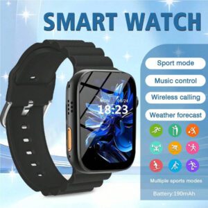 1 pièce Bracelet de montre connectée en silicone unisexe avec fonction d'appel, podomètre, suivi des calories, notification SMS, multifonctions pour smartphones Android et iOS