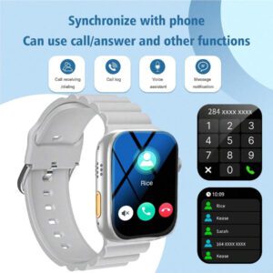1 pièce Bracelet de montre connectée en silicone unisexe avec fonction d'appel, podomètre, suivi des calories, notification SMS, multifonctions pour smartphones Android et iOS