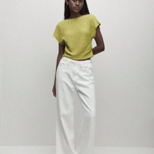 BizChic T-shirt casual à manches courtes avec encolure ronde unie vert et taille froncée pour femmes