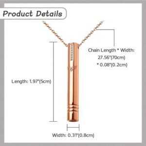 JEWELRYWE Collier anti-tabac, collier de respiration Anapana, collier de respiration de méditation en acier inoxydable, collier de respiration sifflante silencieuse sans fumée, pendentif motif ailes d'amour, collier de soulagement de l'anxiété pour hommes et femmes