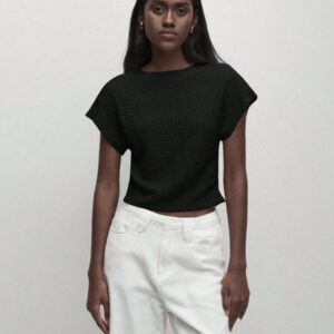 BizChic T-shirt casual à manches courtes avec encolure ronde unie vert et taille froncée pour femmes