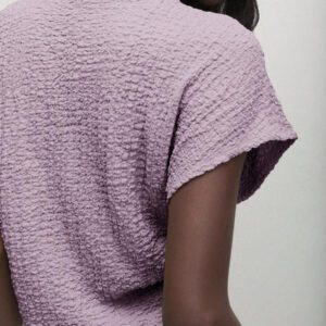 BizChic T-shirt casual à manches courtes avec encolure ronde unie vert et taille froncée pour femmes