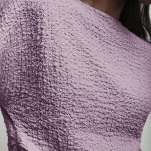 BizChic T-shirt casual à manches courtes avec encolure ronde unie vert et taille froncée pour femmes