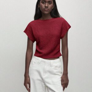 BizChic T-shirt casual à manches courtes avec encolure ronde unie vert et taille froncée pour femmes