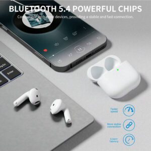 Écouteurs intra-auriculaires sans fil Pods ANC avec réduction de bruit (-36 dB) et étui de chargement MagSafe, 30 h d'autonomie, stéréo Hi-Fi 360°, étanches, pour téléphones Android/lPhone, AlRPods Pro, iPad, iOS, ordinateurs portables, pour iOS, utilisateurs Android, cadeaux pour la famille, les amis, les enfants, les anniversaires, le printemps, les petits amis, les petites amies, les vacances, Pâques. Petits écouteurs intra-auriculaires sans fil, portables, avec étui de chargement.