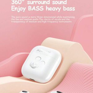 Disney Écouteurs Bluetooth Disney LF-918 Angel, annulation passive du bruit, son HIFI à semi-intra-auriculaire, appel clair avec micro, longue durée de vie de la batterie, écouteurs sans fil pour sports, musique et jeux, compatibles avec smartphones et tablettes