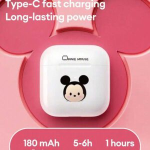 Disney Écouteurs Bluetooth Disney LF-918 Angel, annulation passive du bruit, son HIFI à semi-intra-auriculaire, appel clair avec micro, longue durée de vie de la batterie, écouteurs sans fil pour sports, musique et jeux, compatibles avec smartphones et tablettes