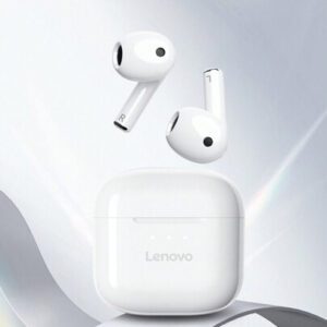 Lenovo Écouteurs sans fil LP23, son stéréo haute-fidélité intra-auriculaire, avec microphone sensible, appels voix haute définition, annulation de bruit intelligente, modes musique et jeux, faible latence, autonomie, convient pour smartphones et ordinateurs