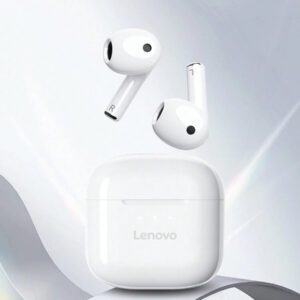 Lenovo Écouteurs sans fil LP23, son stéréo haute-fidélité intra-auriculaire, avec microphone sensible, appels voix haute définition, annulation de bruit intelligente, modes musique et jeux, faible latence, autonomie, convient pour smartphones et ordinateurs