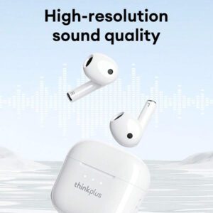 Lenovo Écouteurs sans fil LP23, son stéréo haute-fidélité intra-auriculaire, avec microphone sensible, appels voix haute définition, annulation de bruit intelligente, modes musique et jeux, faible latence, autonomie, convient pour smartphones et ordinateurs