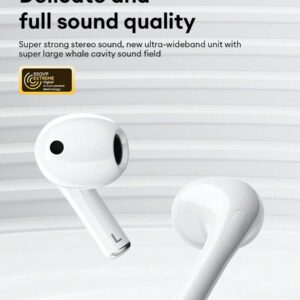 Lenovo Écouteurs sans fil LP23, son stéréo haute-fidélité intra-auriculaire, avec microphone sensible, appels voix haute définition, annulation de bruit intelligente, modes musique et jeux, faible latence, autonomie, convient pour smartphones et ordinateurs