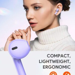 JMMO Écouteurs sans fil avec un son premium, appariement automatique 5.3, écouteurs avec 14h d'autonomie, légers, étanches IPX4, casque sans fil avec microphone compatible avec iPhone, Android, jeux, enceinte, microphone, cadeau de Noël, indispensables pour le camping, les vacances d'automne et d'hiver
