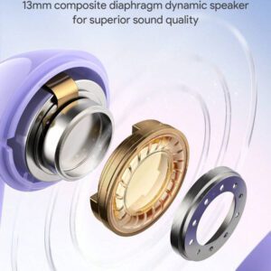 JMMO Écouteurs sans fil avec un son premium, appariement automatique 5.3, écouteurs avec 14h d'autonomie, légers, étanches IPX4, casque sans fil avec microphone compatible avec iPhone, Android, jeux, enceinte, microphone, cadeau de Noël, indispensables pour le camping, les vacances d'automne et d'hiver