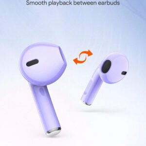 JMMO Écouteurs sans fil avec un son premium, appariement automatique 5.3, écouteurs avec 14h d'autonomie, légers, étanches IPX4, casque sans fil avec microphone compatible avec iPhone, Android, jeux, enceinte, microphone, cadeau de Noël, indispensables pour le camping, les vacances d'automne et d'hiver