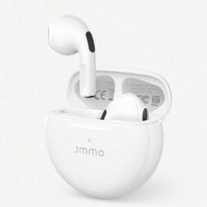 JMMO Écouteurs sans fil avec un son premium, appariement automatique 5.3, écouteurs avec 14h d'autonomie, légers, étanches IPX4, casque sans fil avec microphone compatible avec iPhone, Android, jeux, enceinte, microphone, cadeau de Noël, indispensables pour le camping, les vacances d'automne et d'hiver