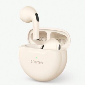 JMMO Écouteurs sans fil avec un son premium, appariement automatique 5.3, écouteurs avec 14h d'autonomie, légers, étanches IPX4, casque sans fil avec microphone compatible avec iPhone, Android, jeux, enceinte, microphone, cadeau de Noël, indispensables pour le camping, les vacances d'automne et d'hiver
