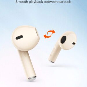 JMMO Écouteurs sans fil avec un son premium, appariement automatique 5.3, écouteurs avec 14h d'autonomie, légers, étanches IPX4, casque sans fil avec microphone compatible avec iPhone, Android, jeux, enceinte, microphone, cadeau de Noël, indispensables pour le camping, les vacances d'automne et d'hiver