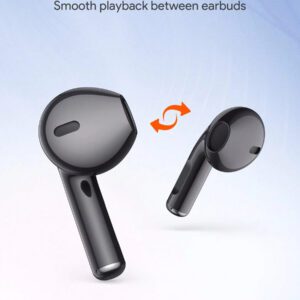 JMMO Écouteurs sans fil avec un son premium, appariement automatique 5.3, écouteurs avec 14h d'autonomie, légers, étanches IPX4, casque sans fil avec microphone compatible avec iPhone, Android, jeux, enceinte, microphone, cadeau de Noël, indispensables pour le camping, les vacances d'automne et d'hiver
