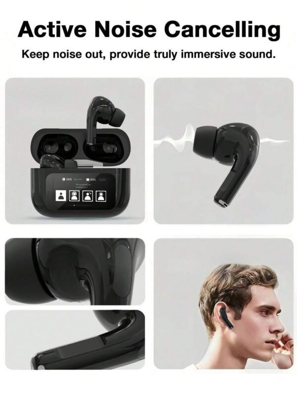 Écouteurs véritablement sans fil, étui intelligent amélioré, écouteurs antibruit actifs et réduction du bruit avec appel HD, étanche, son premium immersif pour iOS Android, écouteurs de musique, sport, entraînement – Image 10