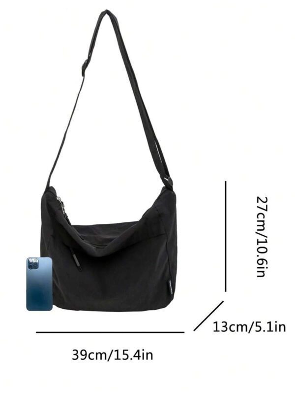 1 pièce, (39,1 yard * 26,9 cm * 12,9 cm) Sac banane mode pour hommes, sac à bandoulière, sac messenger, sac bandoulière, grande capacité, en nylon résistant aux rayures et à l'usure, convient pour le shopping, les rendez-vous, les sorties, le trajet domicile-travail, bandoulière réglable, sac à bandoulière simple, décontracté et cool – Image 6