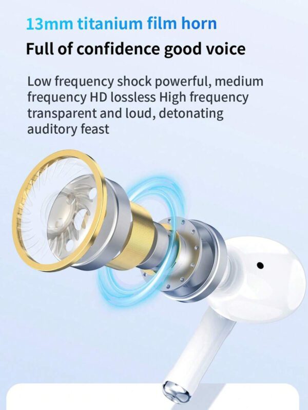 WoSD Casque sans fil TWS 5.3 sans fil, casque sport stéréo, musique stéréo Hi-Fi mobile et microphone, casque de jeu à faible latence tactile – Image 5