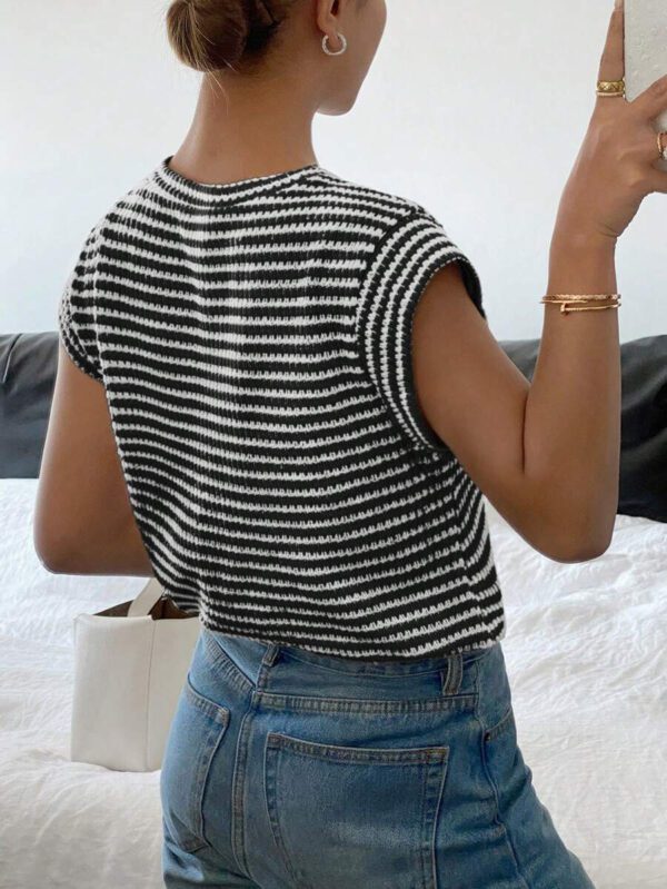 Siren Gaze T-shirt pratique à rayures et manches courtes pour hommes – Image 11