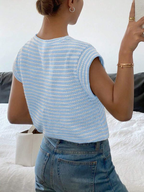 Siren Gaze T-shirt pratique à rayures et manches courtes pour hommes – Image 18