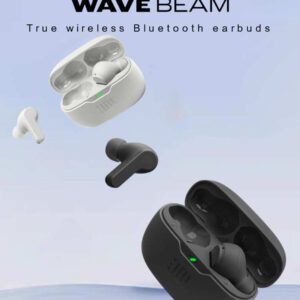 JBL Écouteurs sans fil Bluetooth WAVE BEAM pour le sport et la course, à annulation de bruit, étanches