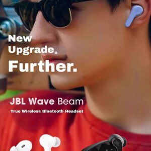 JBL Écouteurs sans fil Bluetooth WAVE BEAM pour le sport et la course, à annulation de bruit, étanches