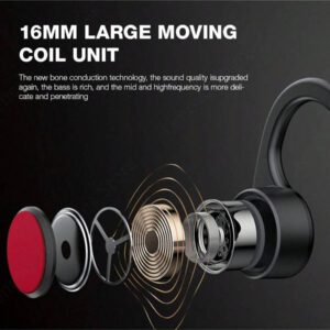 Lenovo Écouteurs à conduction osseuse X3 Pro, Casque Bluetooth haute fidélité sans fil avec micro et crochet d'oreille, écouteurs étanches