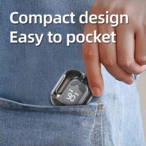 MEIYIXING Écouteurs sans fil TWS transparents, avec affichage de puissance LED, écouteurs intra-auriculaires pour sports et exercices, contrôle du volume, compatibles avec les smartphones, microphone à condensateur, batterie lithium-polymère rechargeable, capacité de batterie 200 mAh