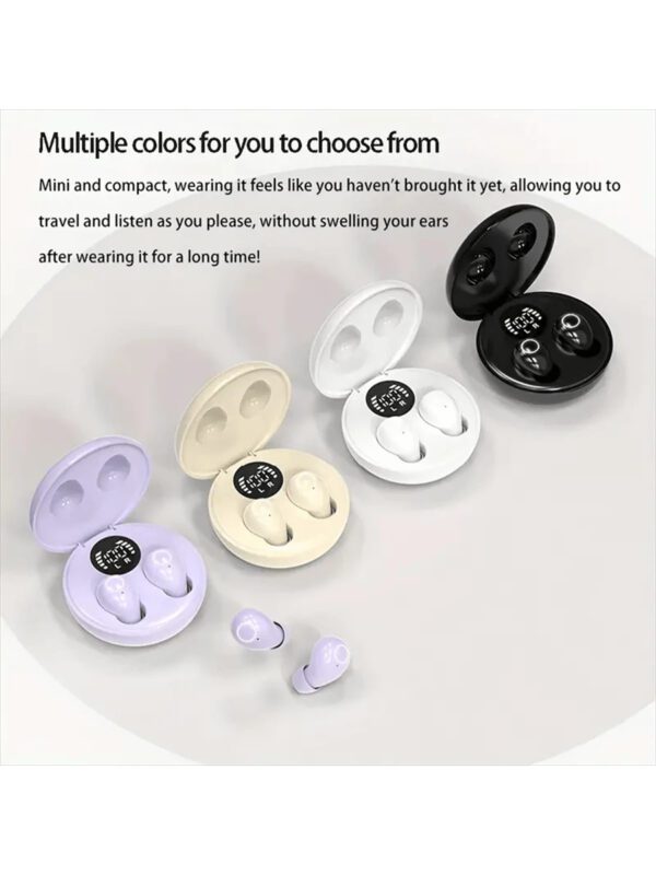 Écouteurs sans fil intra-auriculaires mini ultra-petits, de haute qualité sonore, avec réduction de bruit, fonctionnement invisible, tactile et vocal, idéaux pour le sommeil et les cours avec communication binaurale – Image 2