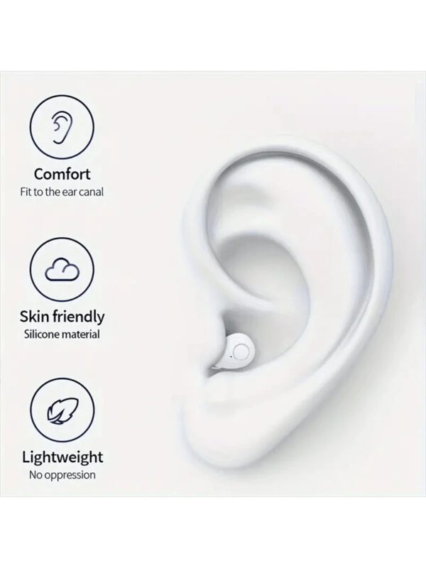 Écouteurs sans fil intra-auriculaires mini ultra-petits, de haute qualité sonore, avec réduction de bruit, fonctionnement invisible, tactile et vocal, idéaux pour le sommeil et les cours avec communication binaurale – Image 3