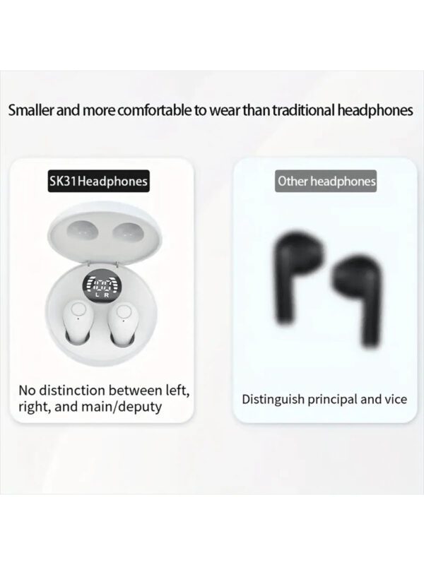 Écouteurs sans fil intra-auriculaires mini ultra-petits, de haute qualité sonore, avec réduction de bruit, fonctionnement invisible, tactile et vocal, idéaux pour le sommeil et les cours avec communication binaurale – Image 4