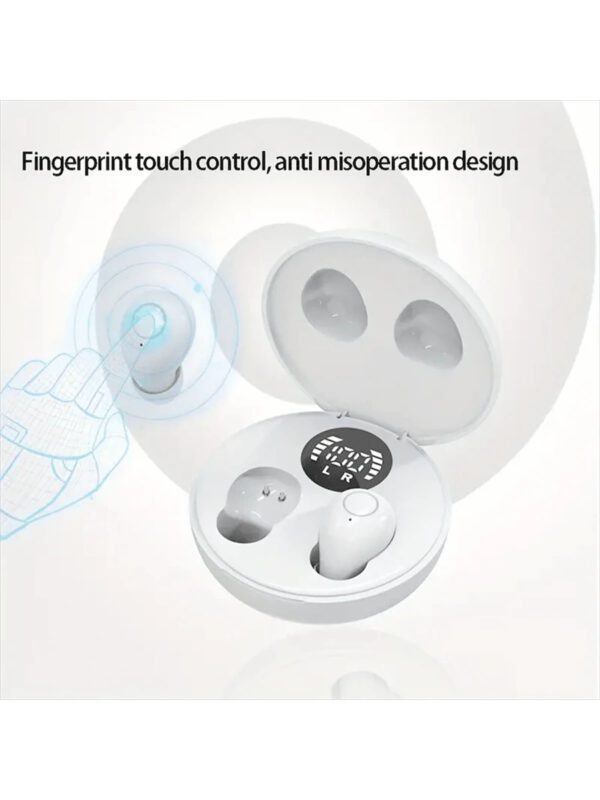 Écouteurs sans fil intra-auriculaires mini ultra-petits, de haute qualité sonore, avec réduction de bruit, fonctionnement invisible, tactile et vocal, idéaux pour le sommeil et les cours avec communication binaurale – Image 6