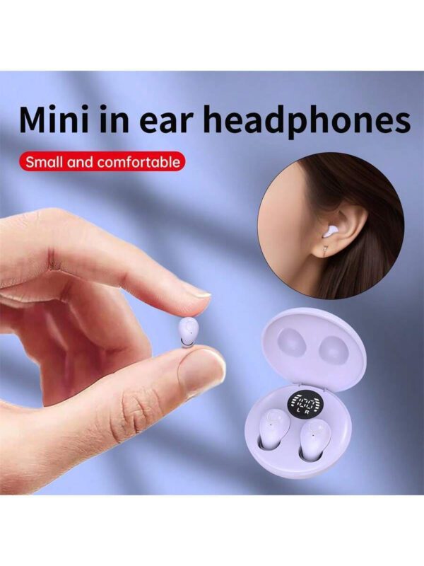 Écouteurs sans fil intra-auriculaires mini ultra-petits, de haute qualité sonore, avec réduction de bruit, fonctionnement invisible, tactile et vocal, idéaux pour le sommeil et les cours avec communication binaurale – Image 7
