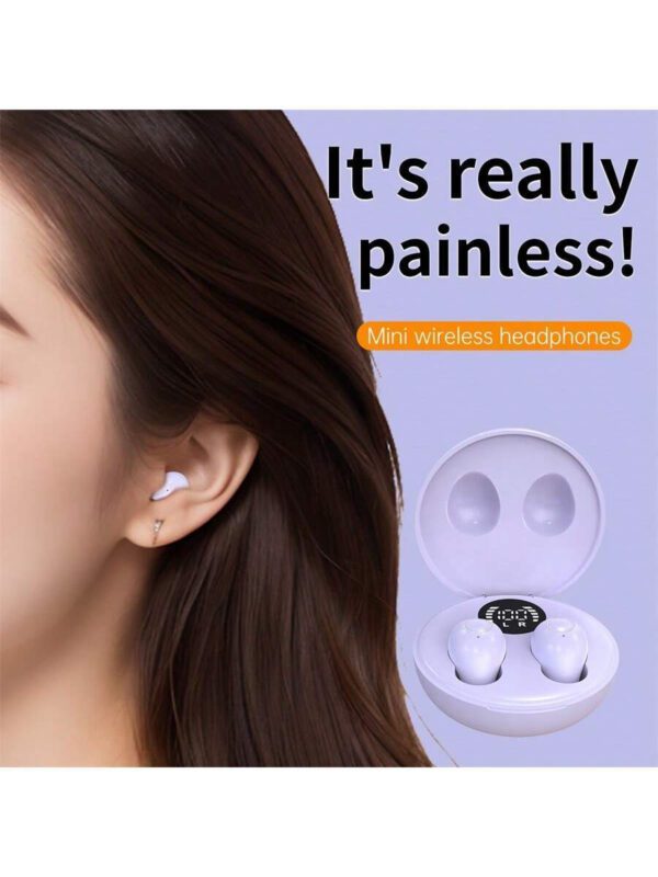 Écouteurs sans fil intra-auriculaires mini ultra-petits, de haute qualité sonore, avec réduction de bruit, fonctionnement invisible, tactile et vocal, idéaux pour le sommeil et les cours avec communication binaurale – Image 8