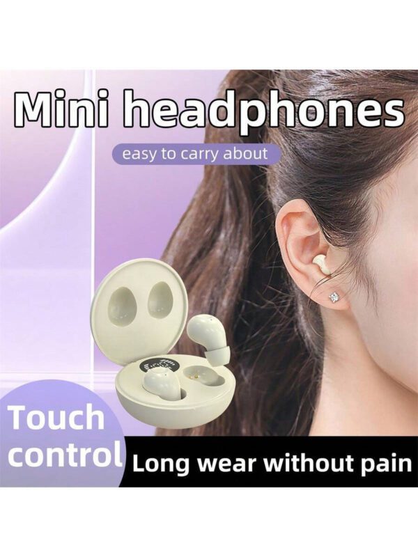 Écouteurs sans fil intra-auriculaires mini ultra-petits, de haute qualité sonore, avec réduction de bruit, fonctionnement invisible, tactile et vocal, idéaux pour le sommeil et les cours avec communication binaurale – Image 10