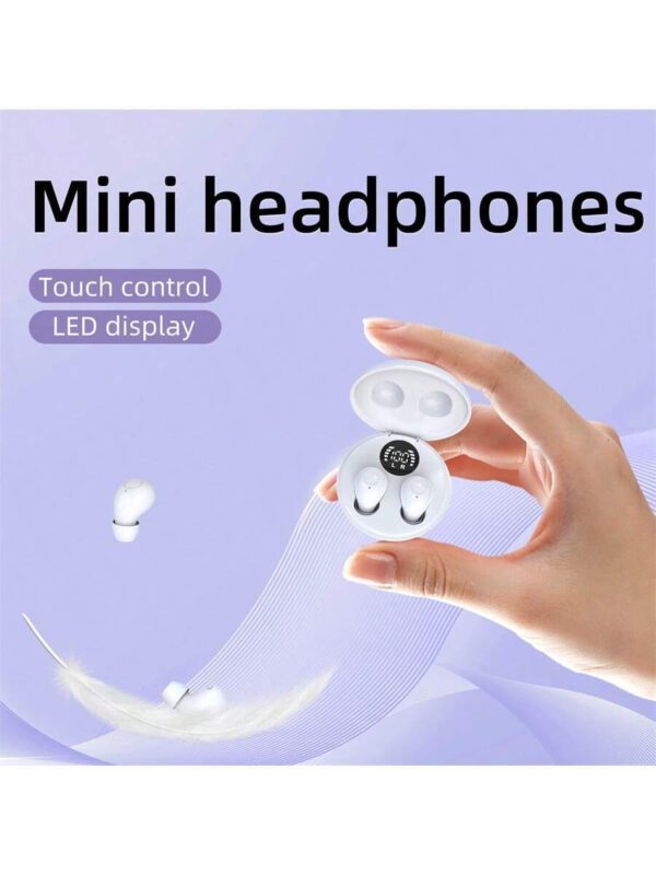 Écouteurs sans fil intra-auriculaires mini ultra-petits, de haute qualité sonore, avec réduction de bruit, fonctionnement invisible, tactile et vocal, idéaux pour le sommeil et les cours avec communication binaurale – Image 11